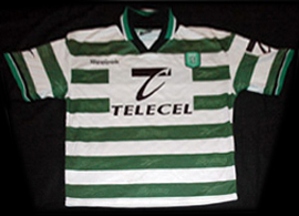 Sporting Lisbon soccer jersey 1999 2000 national champion silverware